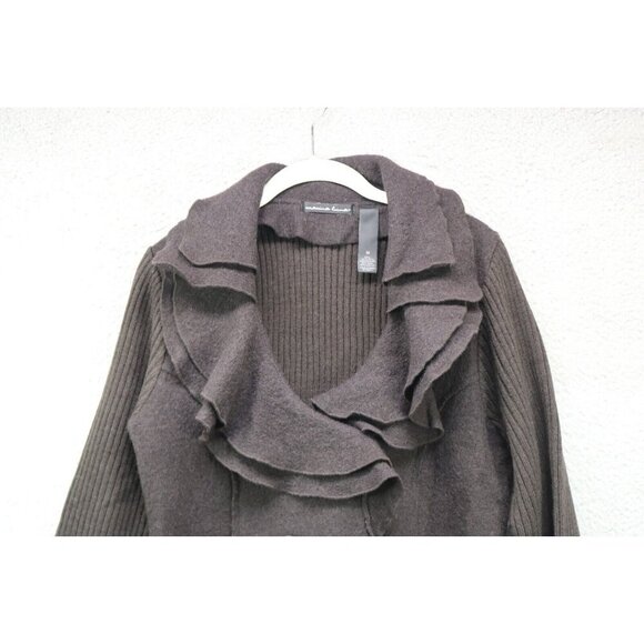 Marina Luna 100% Wool Shell Ruffled Sweater-Size Medium - Picture 2 of 10